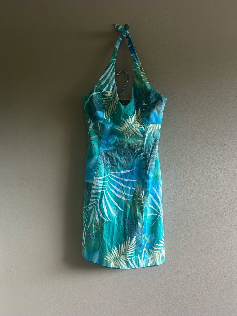 Jones New York Green & Turquoise Halter Dress